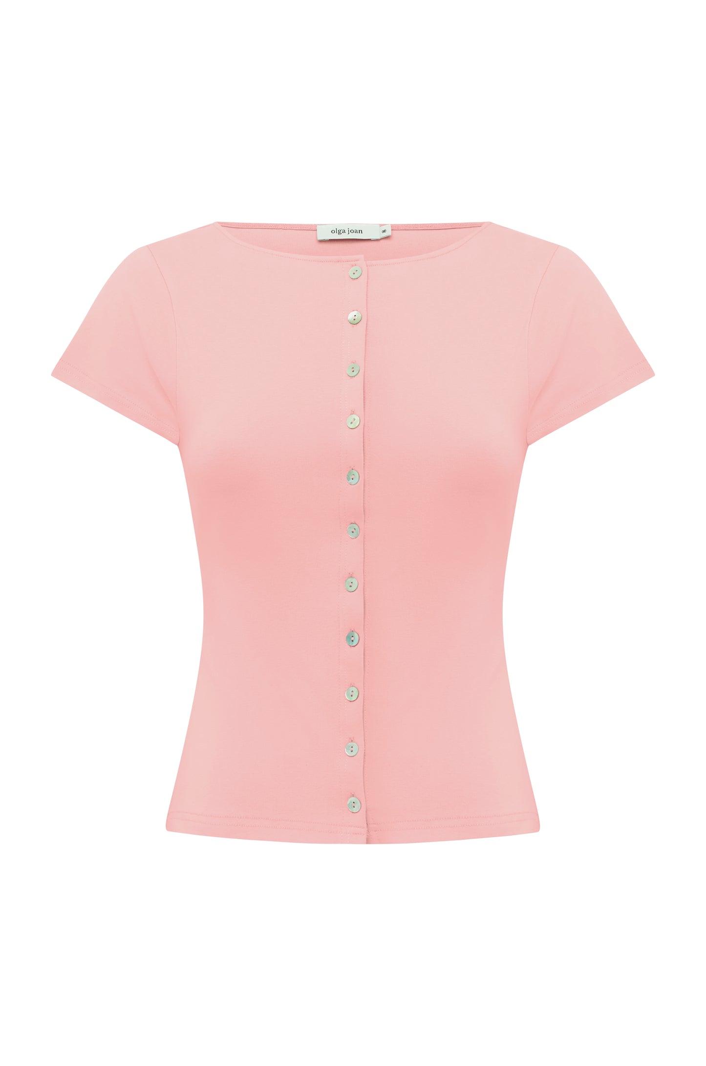 Button-Through Tee Rosa