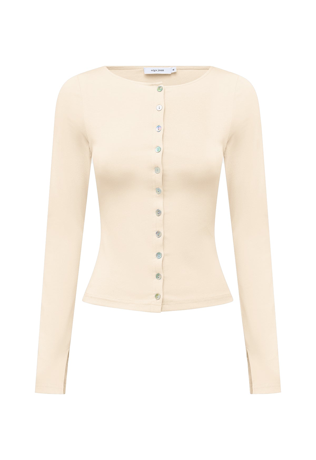 Button-Through Long Sleeve Top Avena