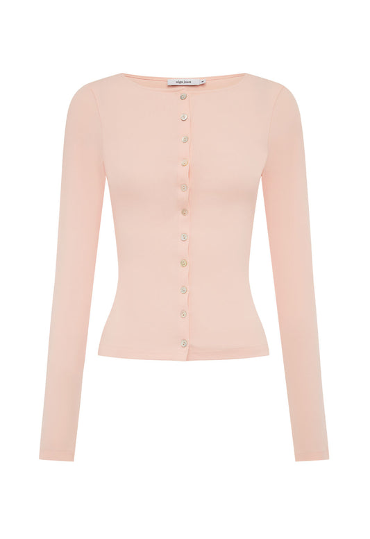 Button-Through Long Sleeve Top Petalo