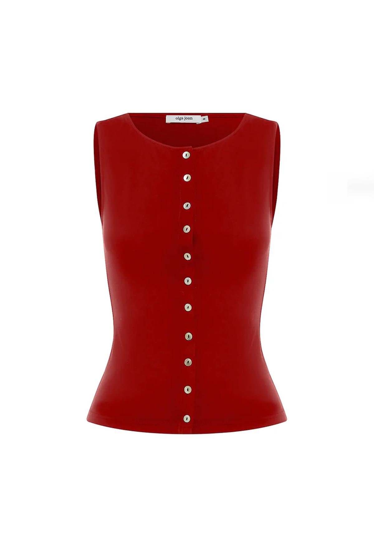 Button-Through Tank Rossa