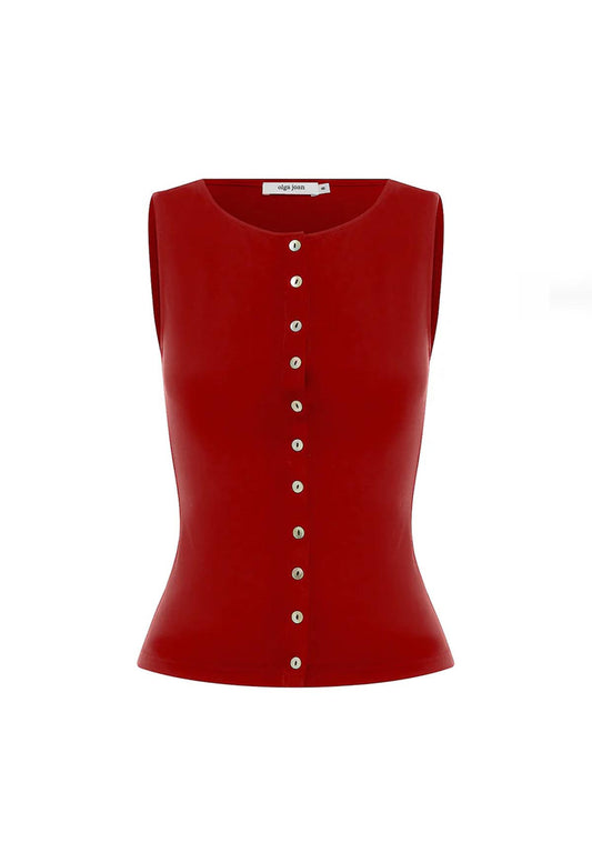 Button-Through Tank Rossa