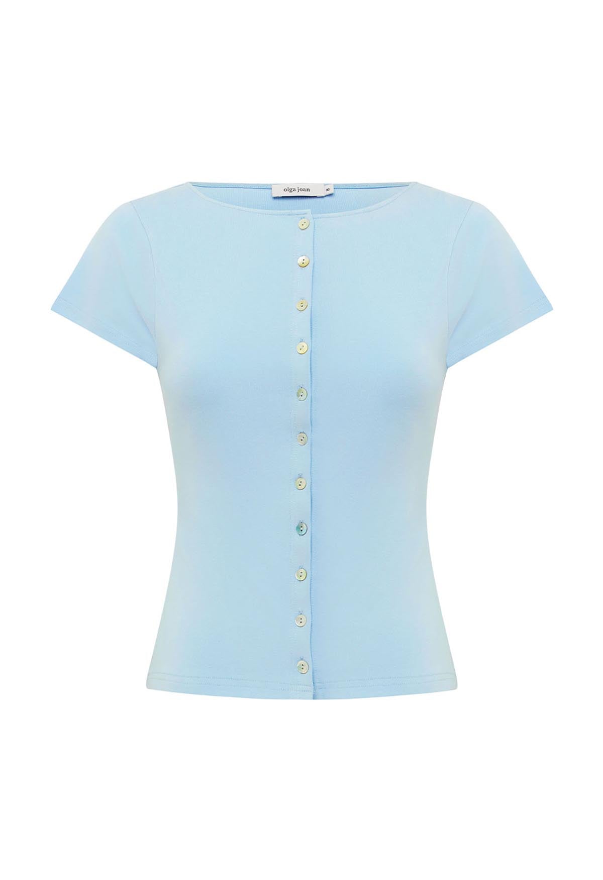 Button-Through Tee Cielo