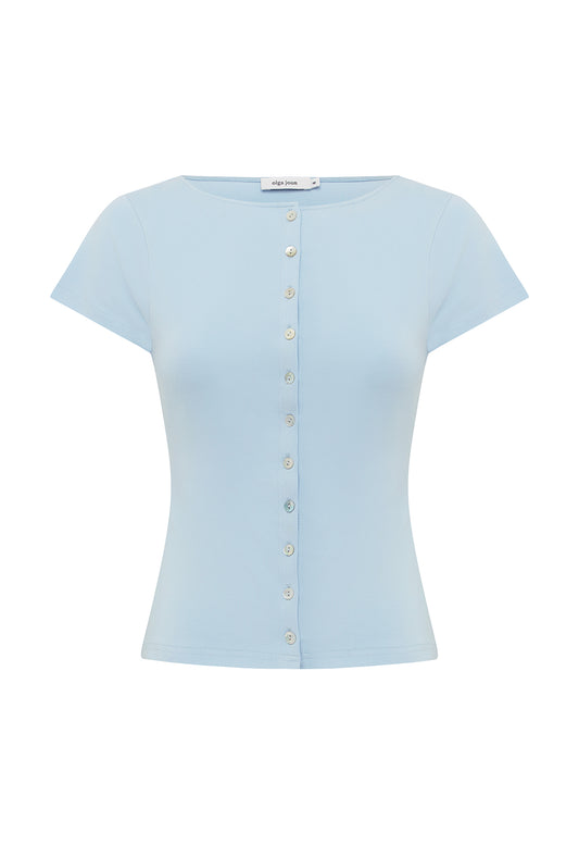Button-Through Tee Cielo