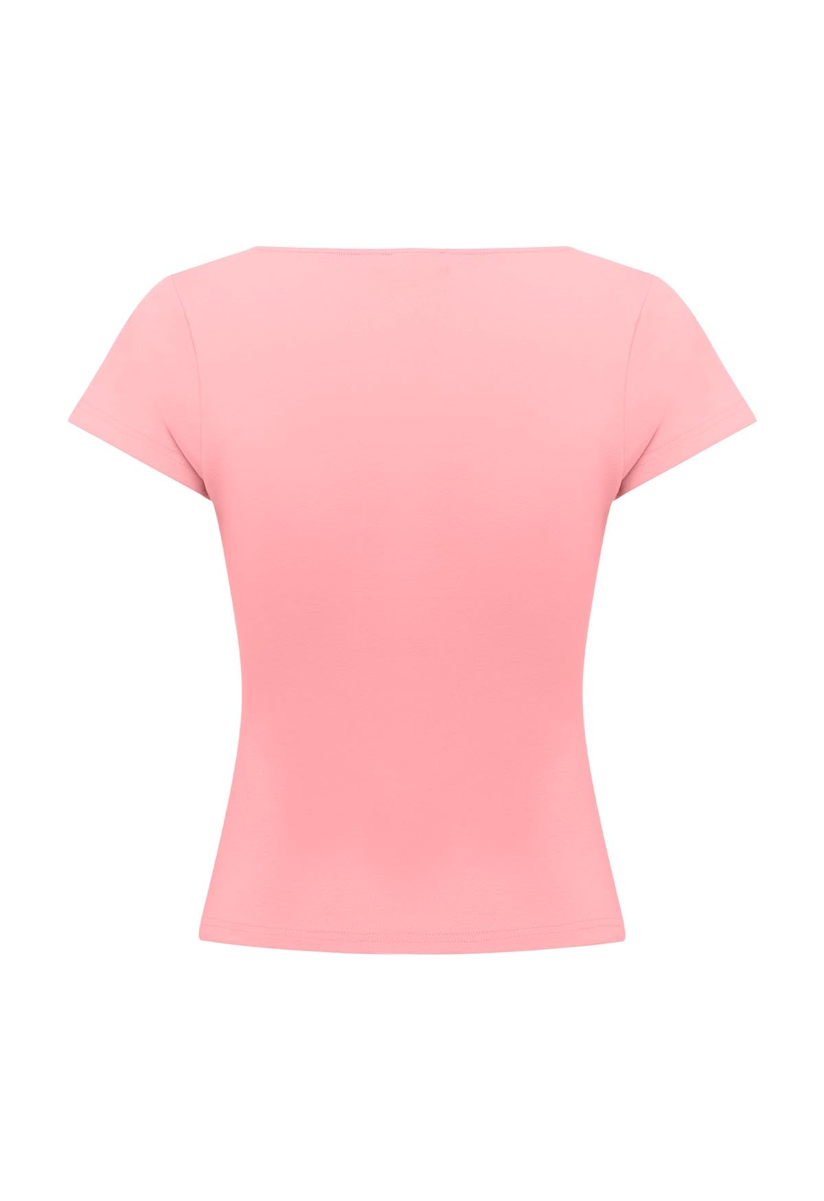 Button-Through Tee Rosa
