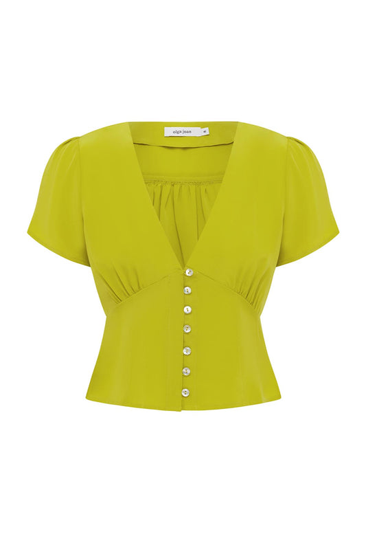 Cap-Sleeve Top Chartreuse (previous production)