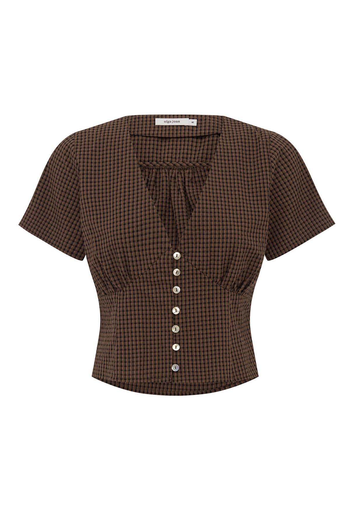 Cap-Sleeve Top Ciocco Check