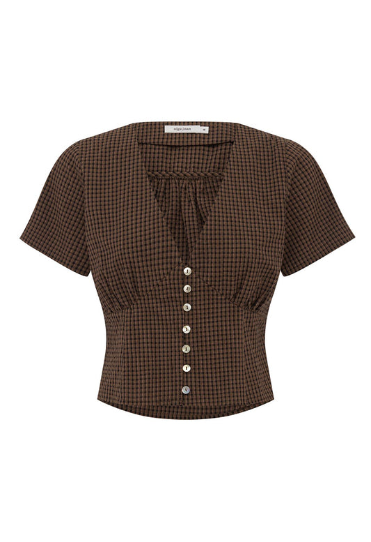 Cap-Sleeve Top Ciocco Check