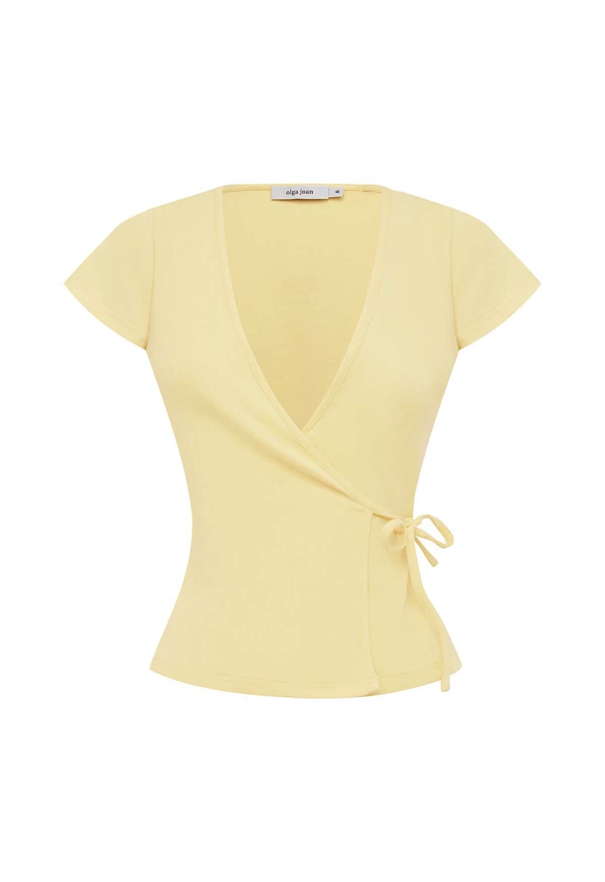 Cap-Sleeve Wrap Top Limone