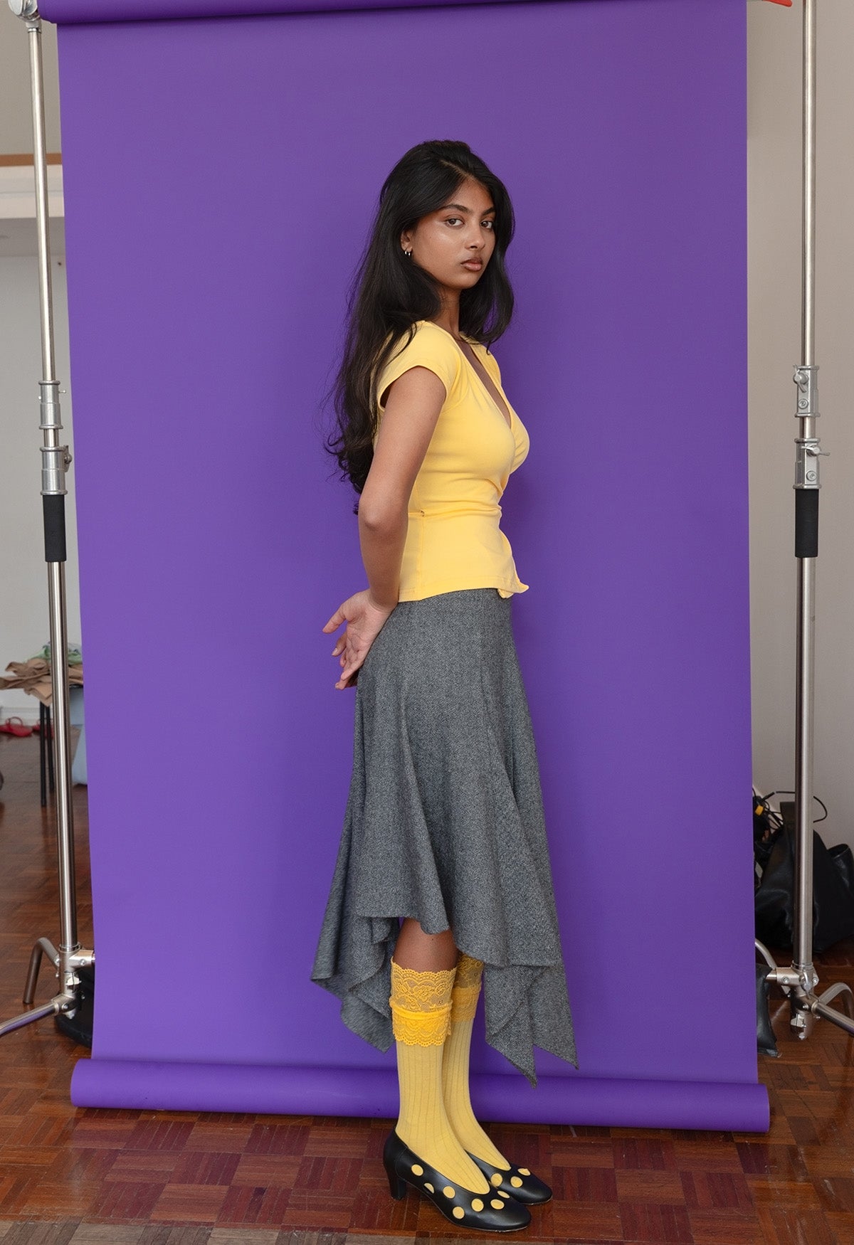Cap-Sleeve Wrap Top Limone