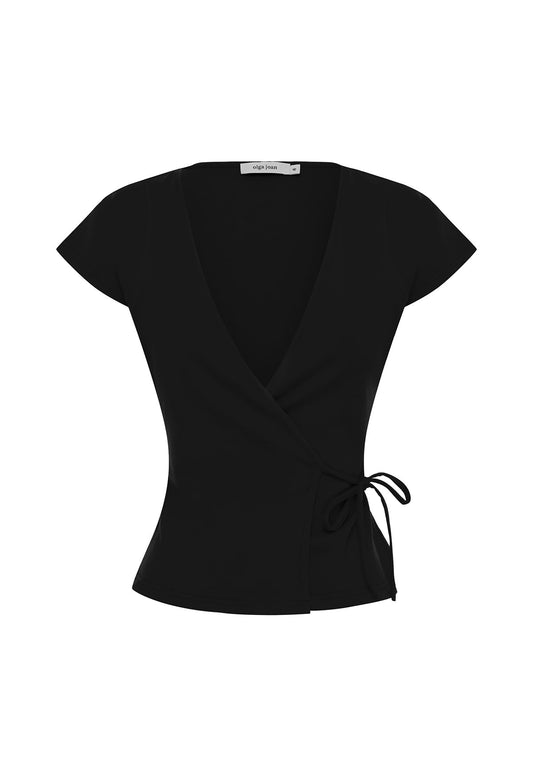 Cap-Sleeve Wrap Top Nera