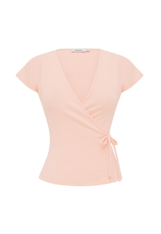 Cap-Sleeve Wrap Top Petalo