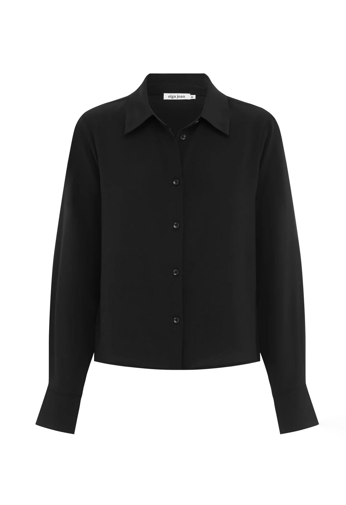 Classic Long Sleeve Silk Shirt Nera