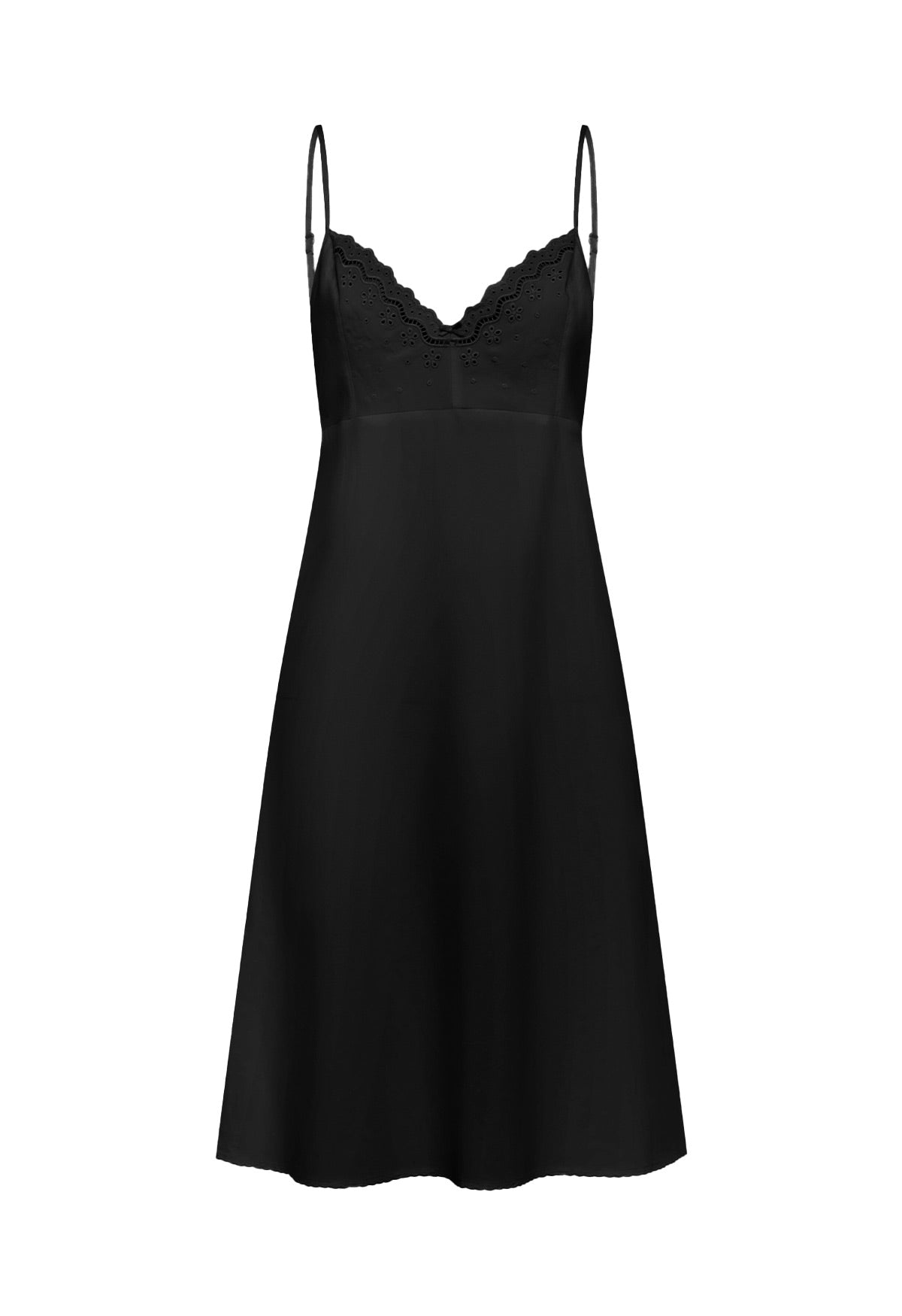 Embroidered Bust Slip Dress Nera