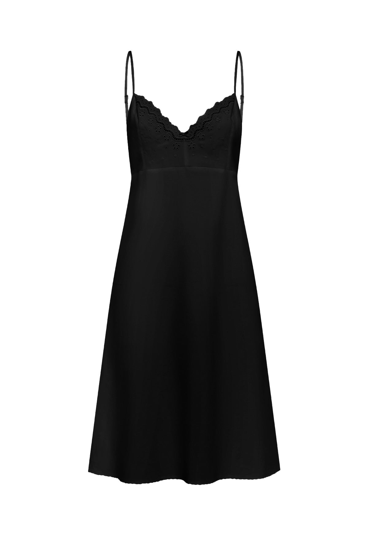 Embroidered Bust Slip Dress Nera