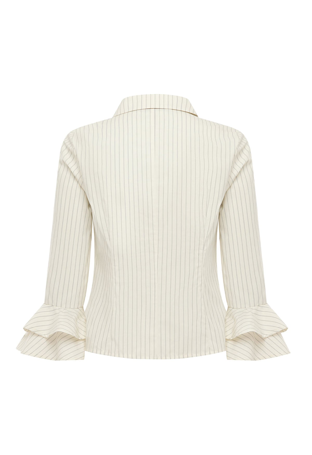 Frill Sleeve Shirt Crema Stripe