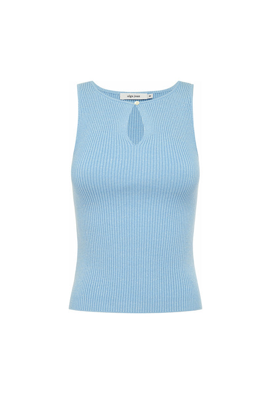 Key-Hole Knit Tank Cielo