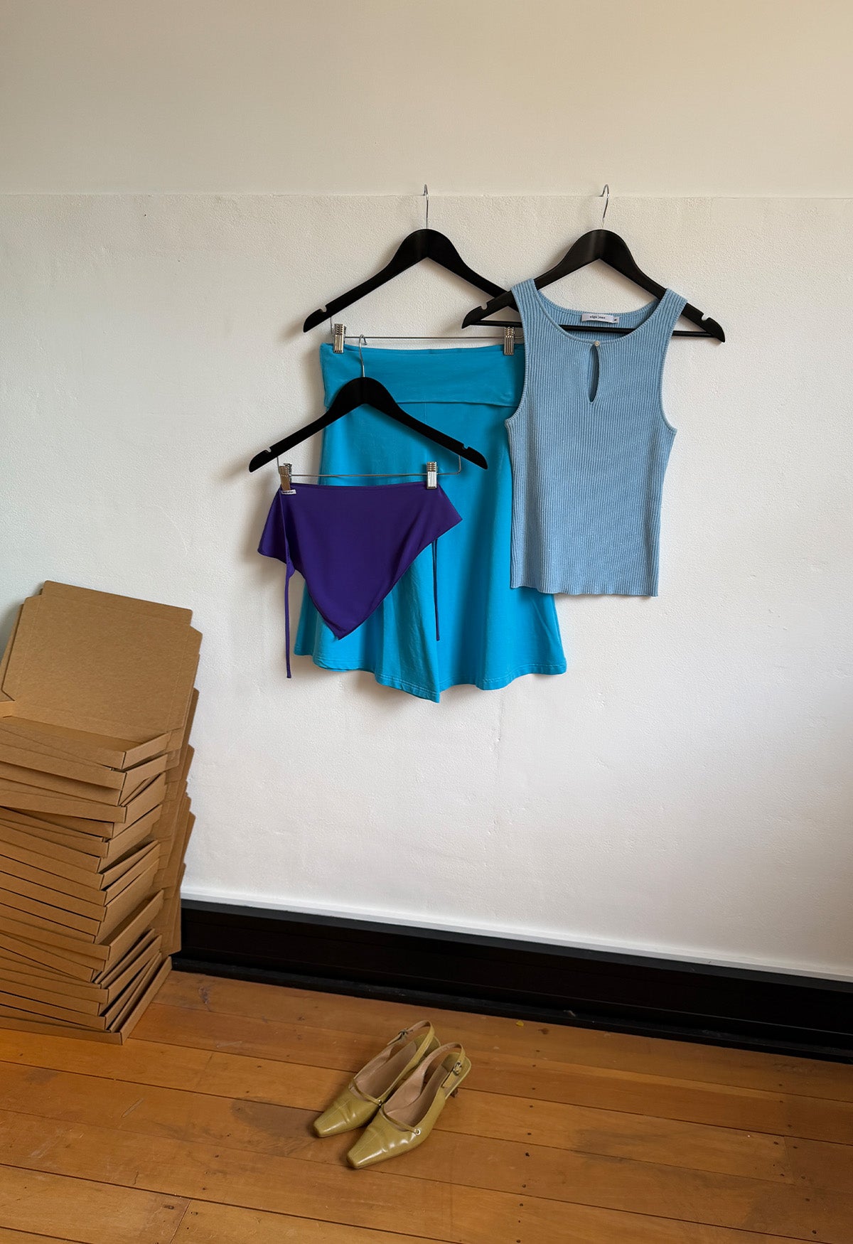 Key-Hole Knit Tank Cielo