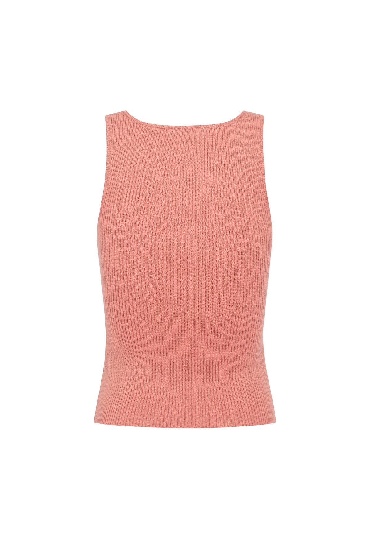 Key-Hole Knit Tank Corallo