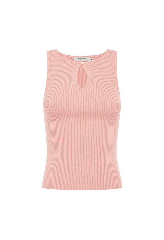 Key-Hole Knit Tank Rosa