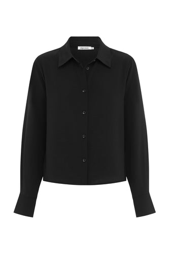 Classic Long Sleeve Silk Shirt Nera