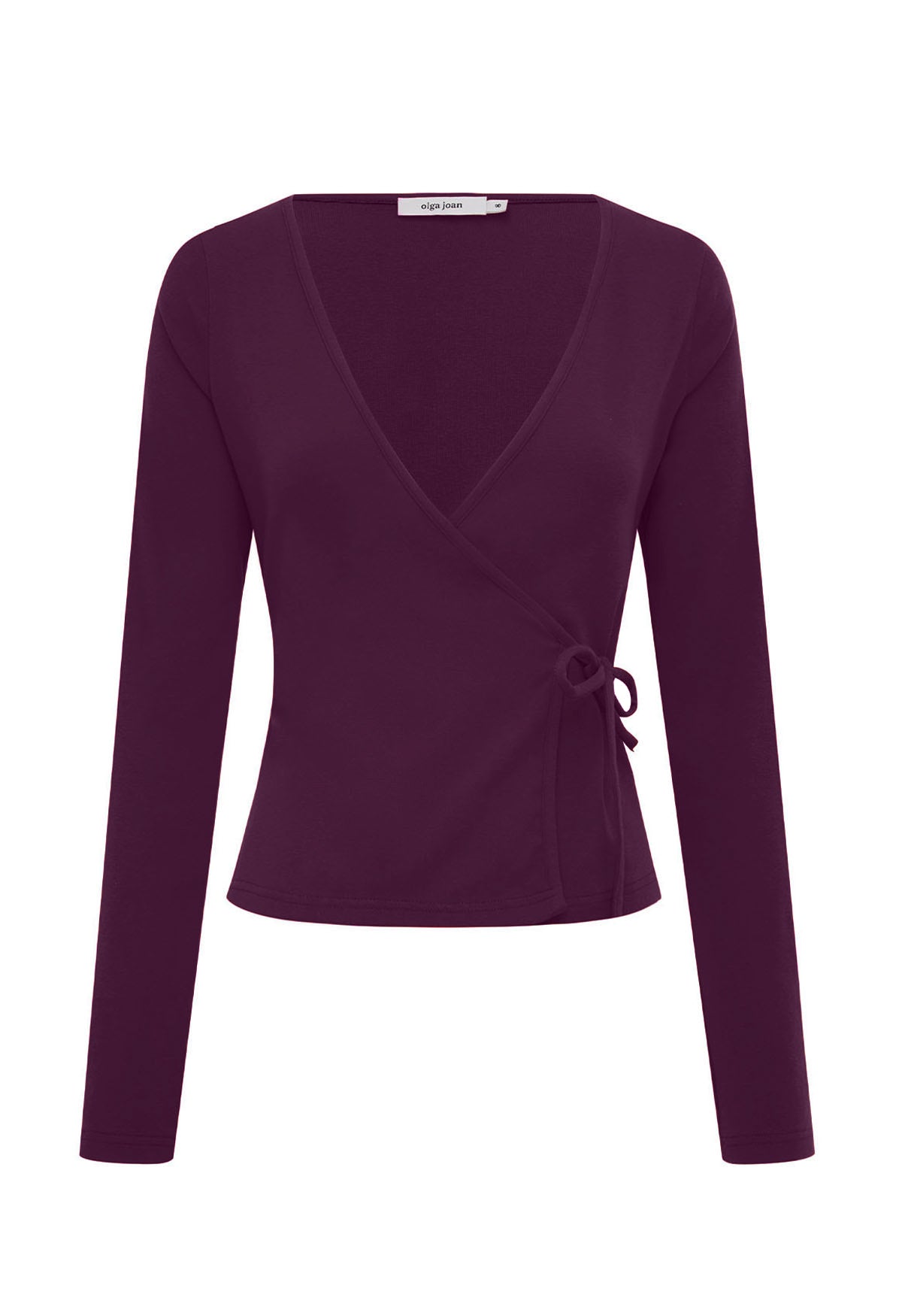 Long Sleeve Wrap Top Aubergine