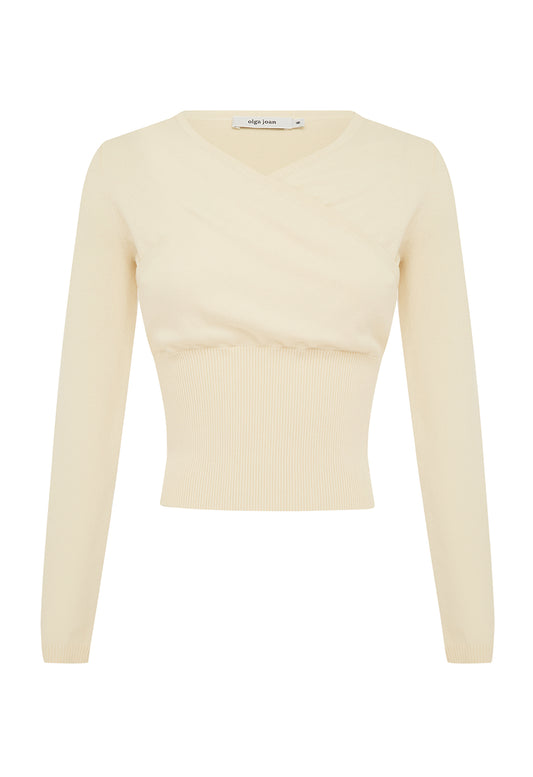 Mock Wrap Knit Top Avena