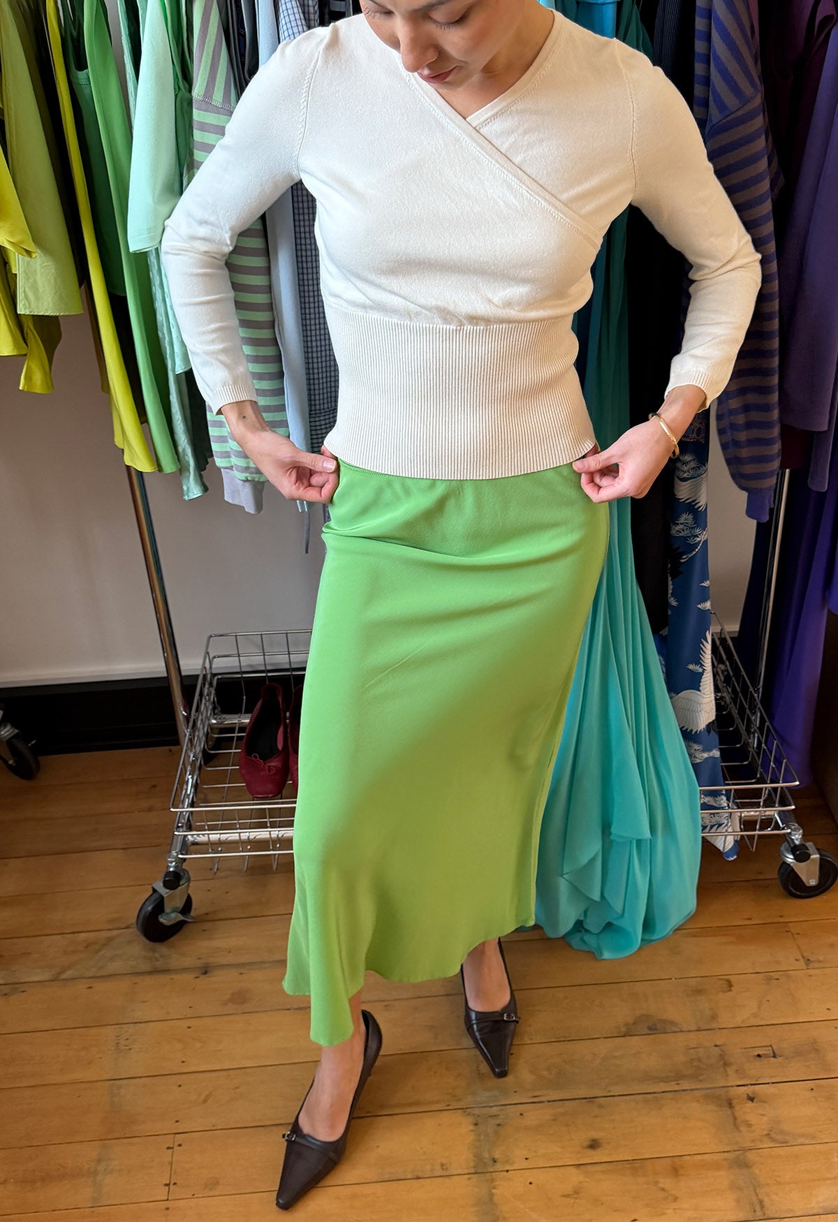 Mock Wrap Knit Top Avena