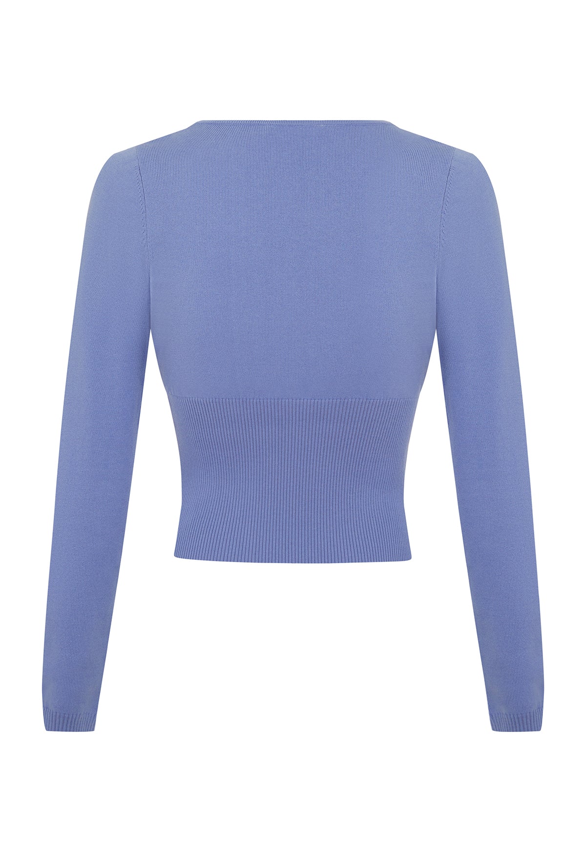 Mock Wrap Knit Top Cerulean