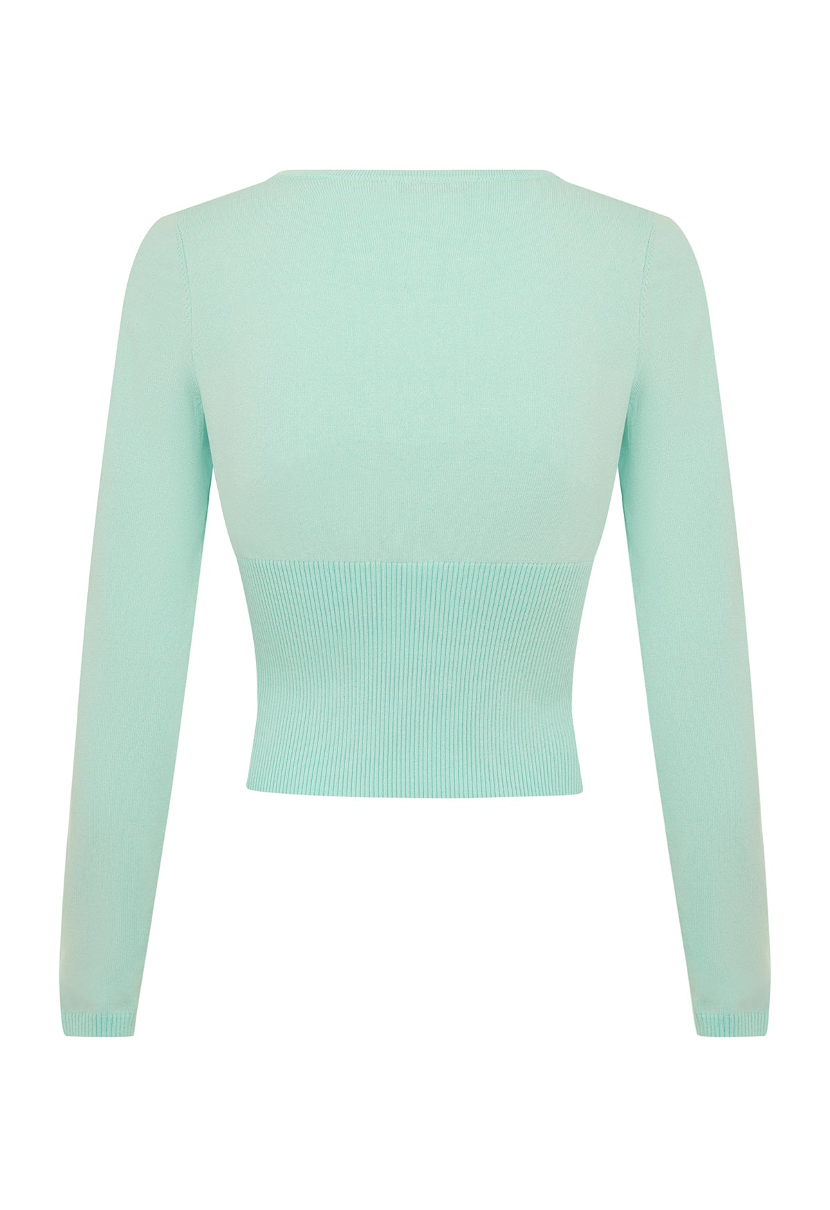 Mock Wrap Knit Top Seafoam