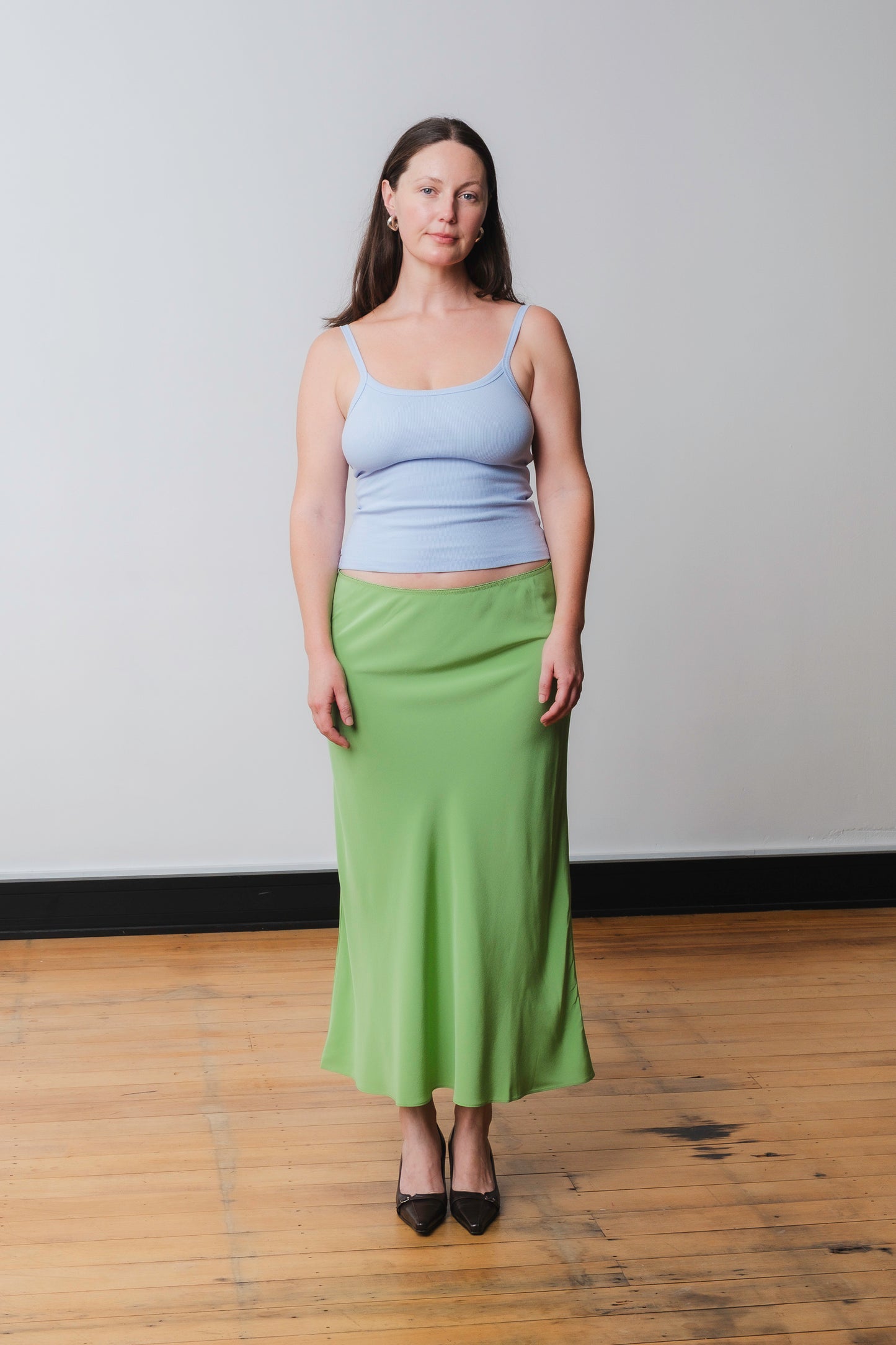 Bias Mid Skirt Verde