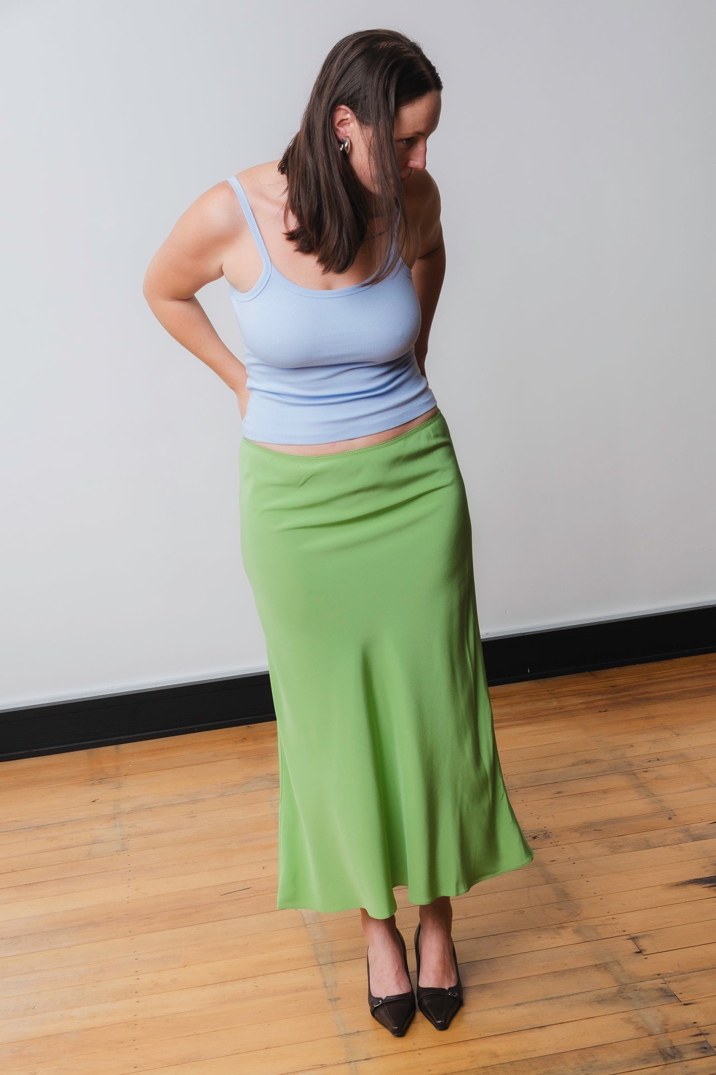 Bias Mid Skirt Verde