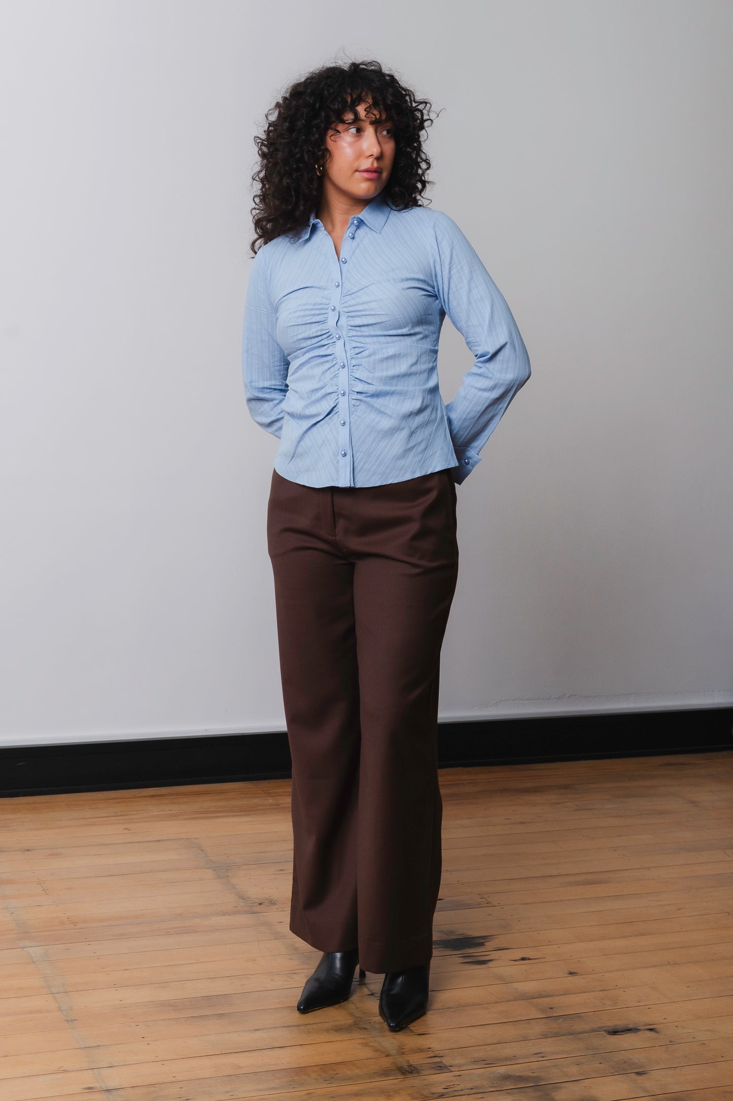 Ruched Front Shirt Azzurra