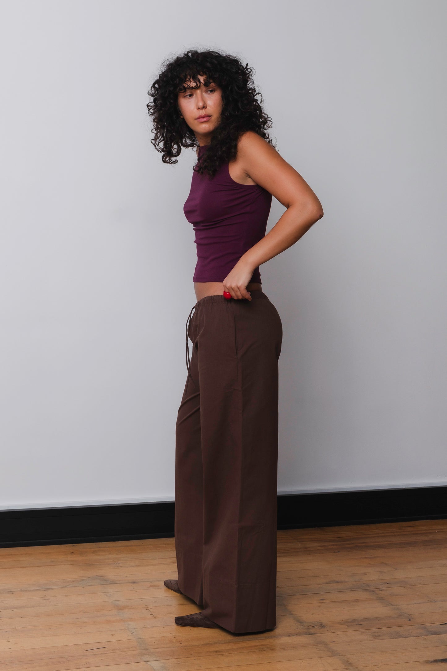 Mid-Rise Drawcord Pant Ciocco