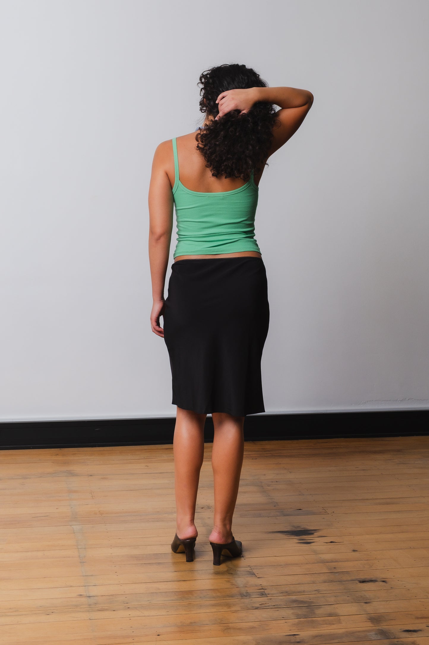 Bias Knee Skirt Nera Silk