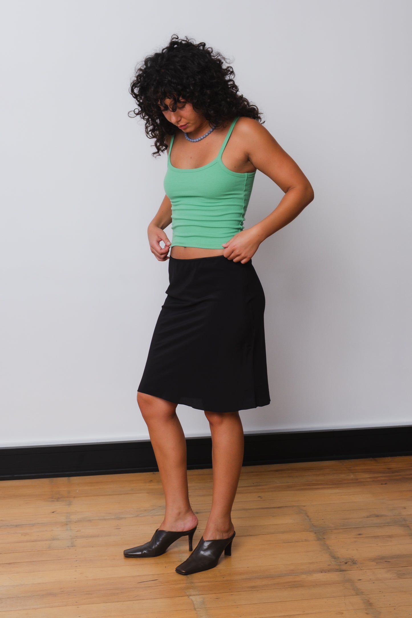 Bias Knee Skirt Nera Silk