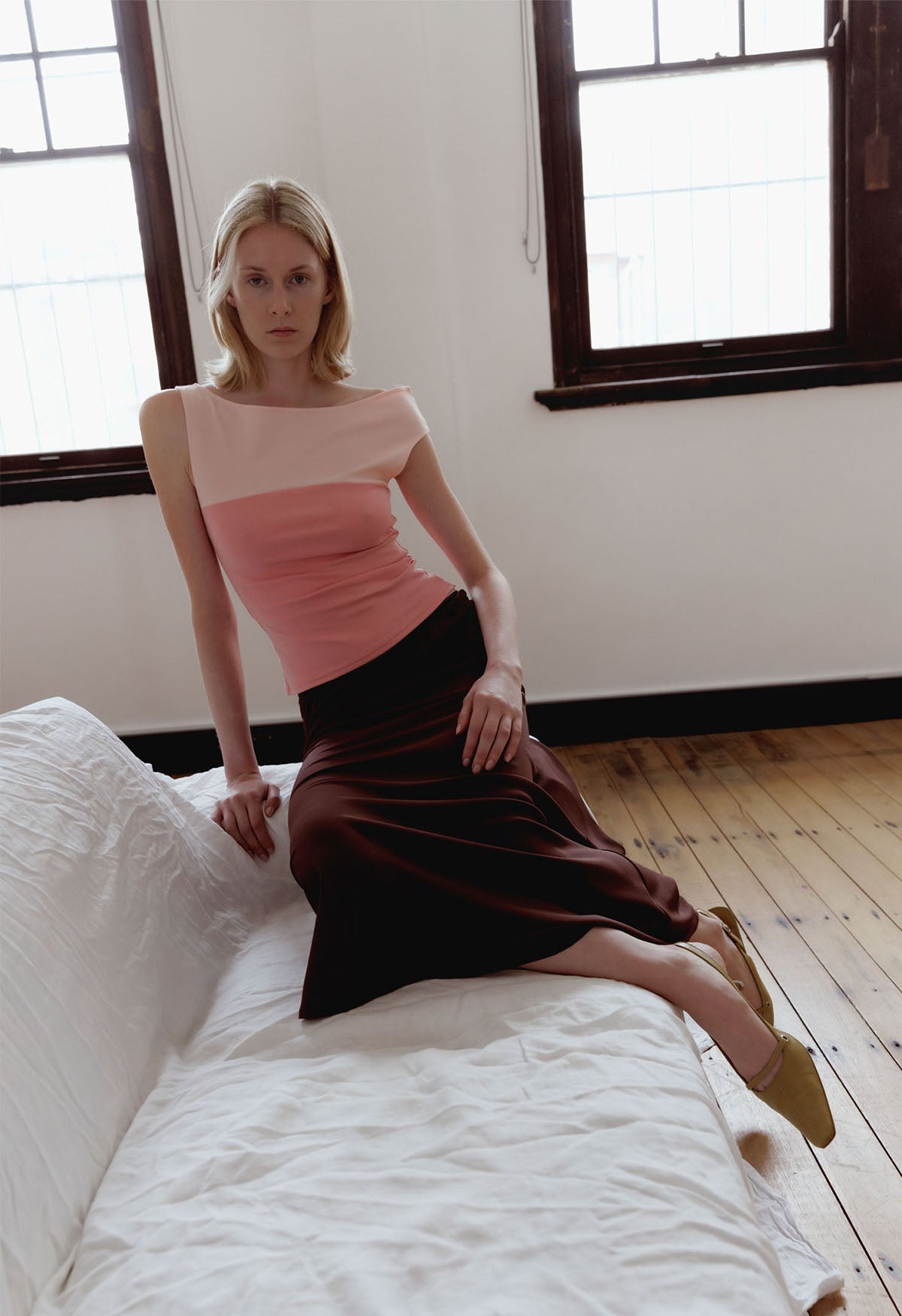 Bias Mid Skirt Ciocco