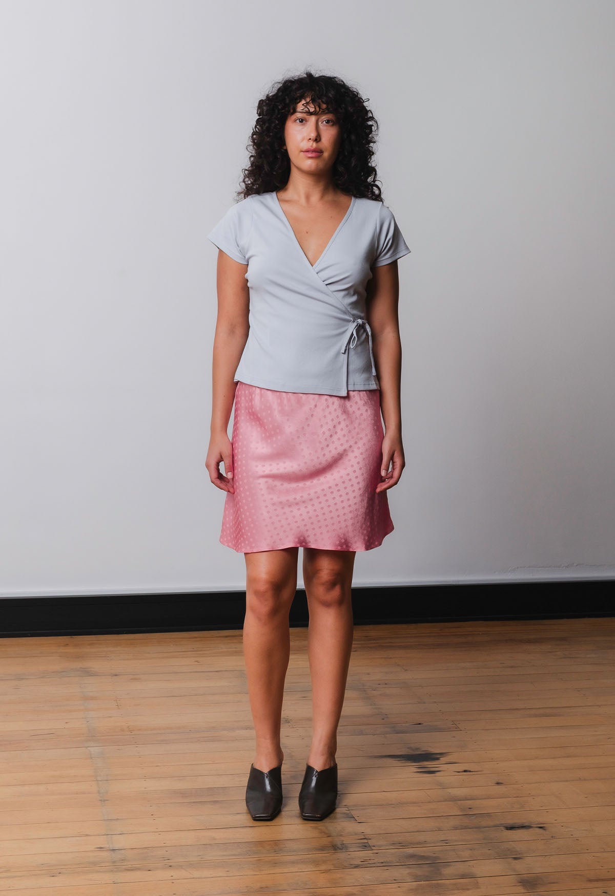 Bias Mini Skirt Jacquard Rosa