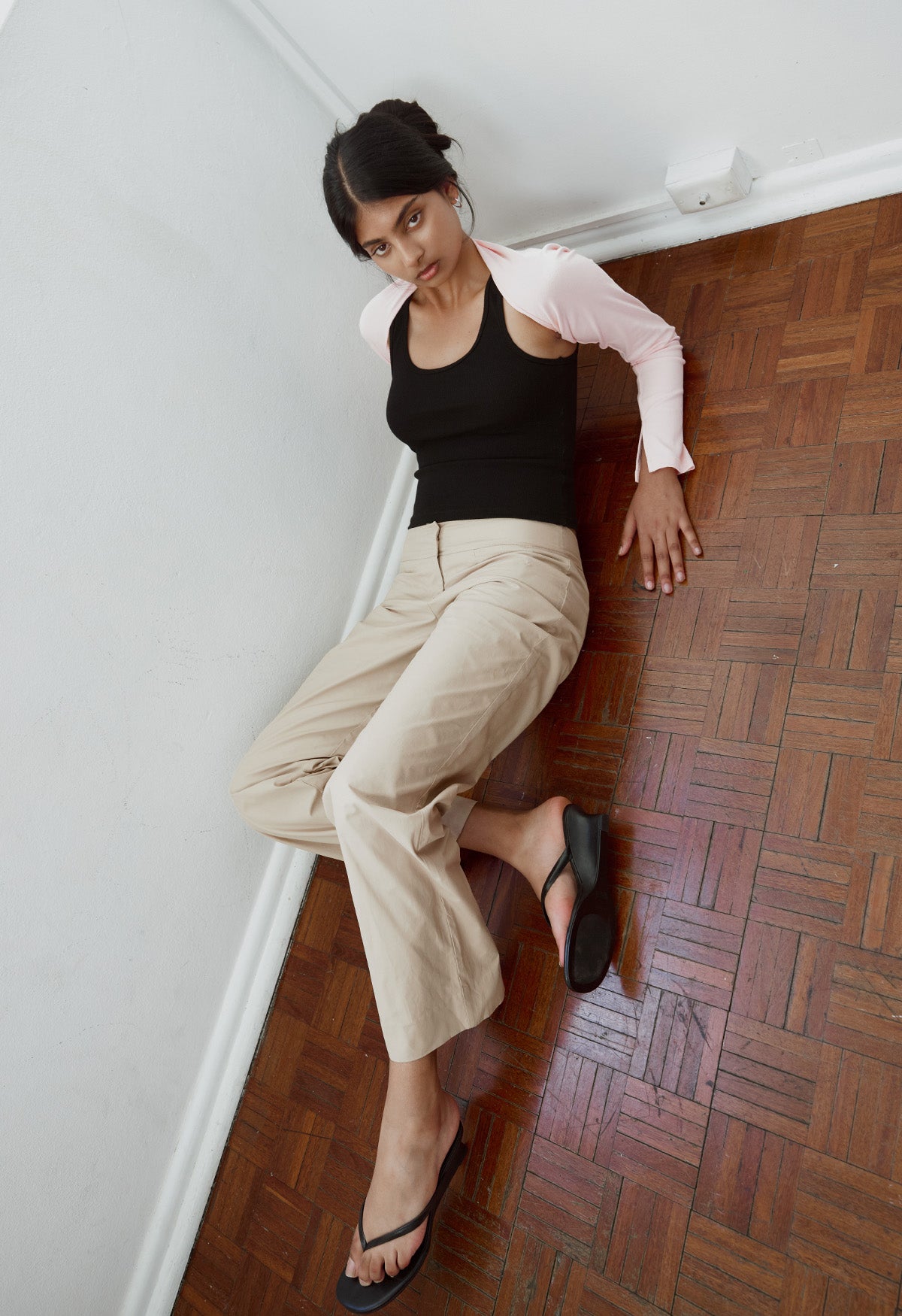 Ribbed Scoop Singlet Nera