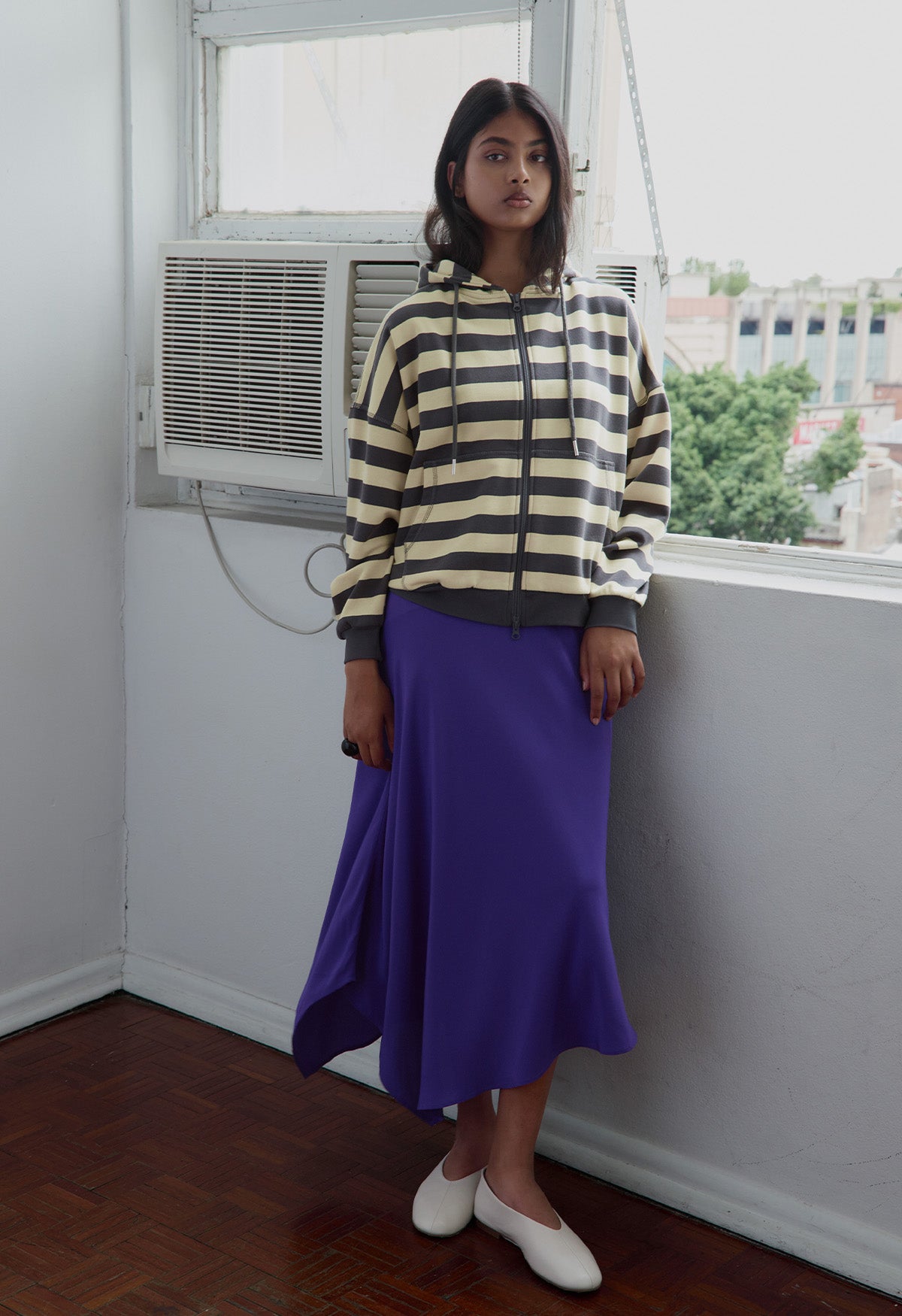 Zip Hoodie Limone Stripe