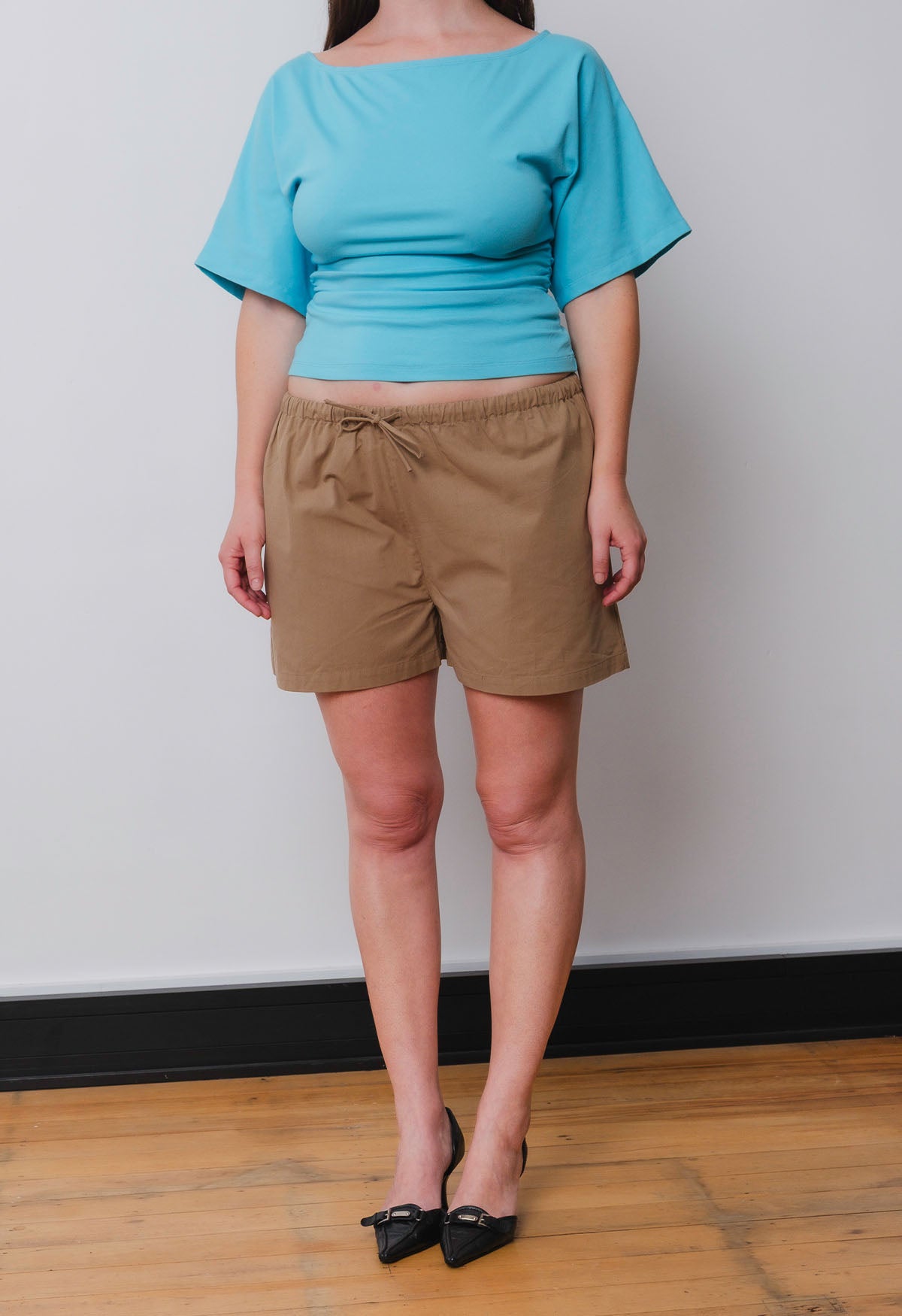 Bardot Ruched Top Acqua