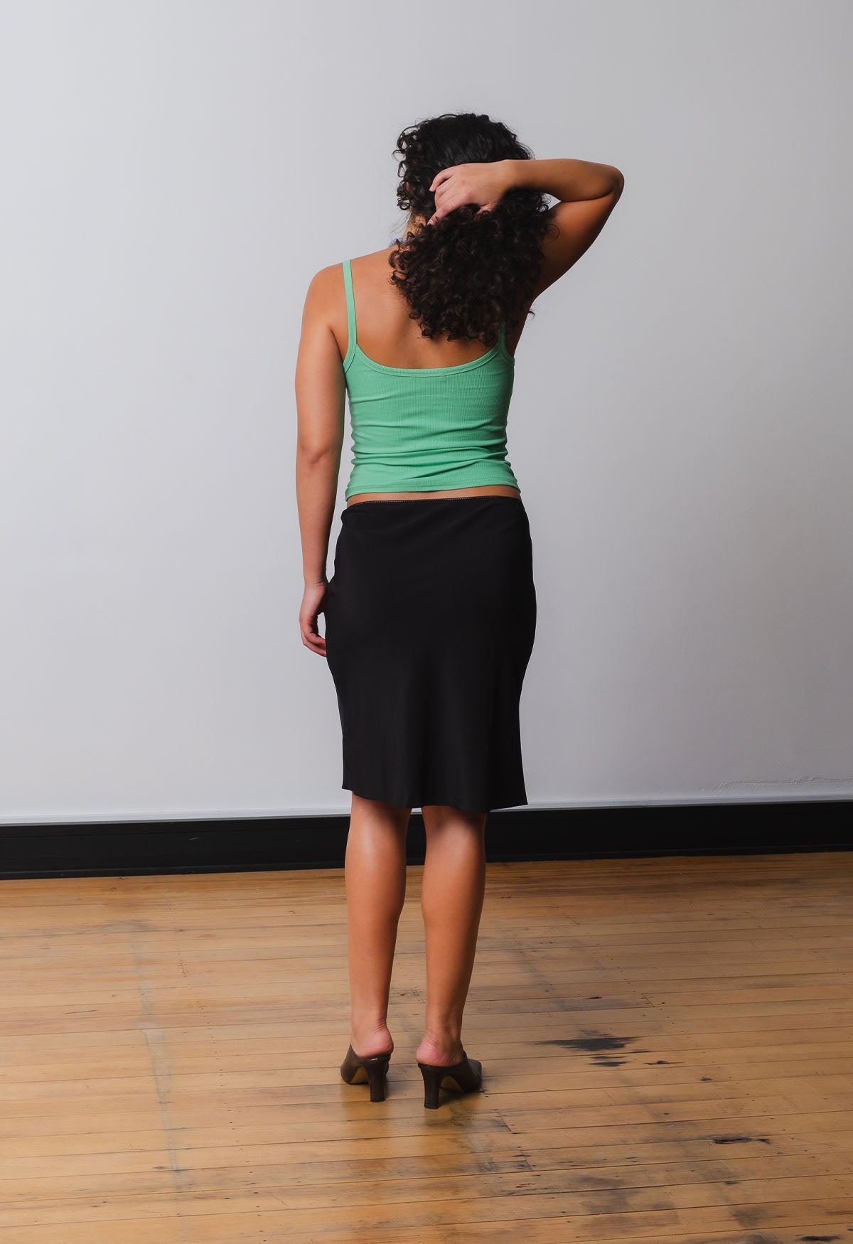 Bias Knee Skirt Nera Silk