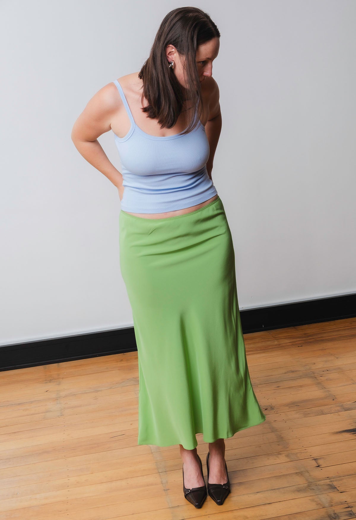 Bias Mid Skirt Verde