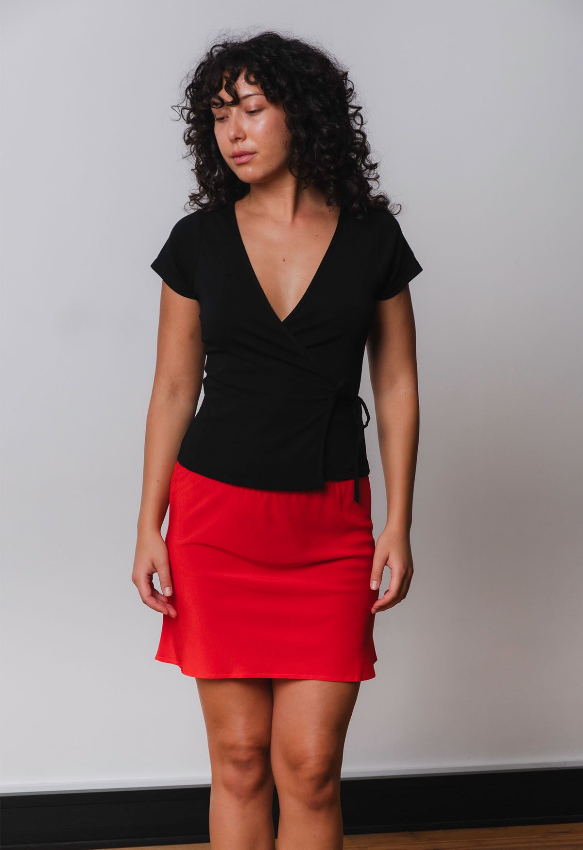 Bias Mini Skirt Pomodoro