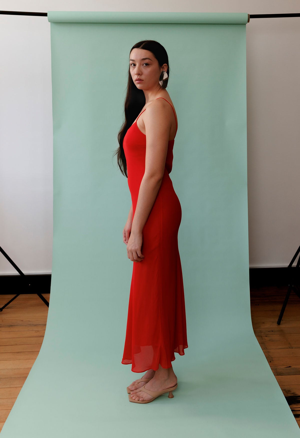 Bias Slip Dress Pomodoro