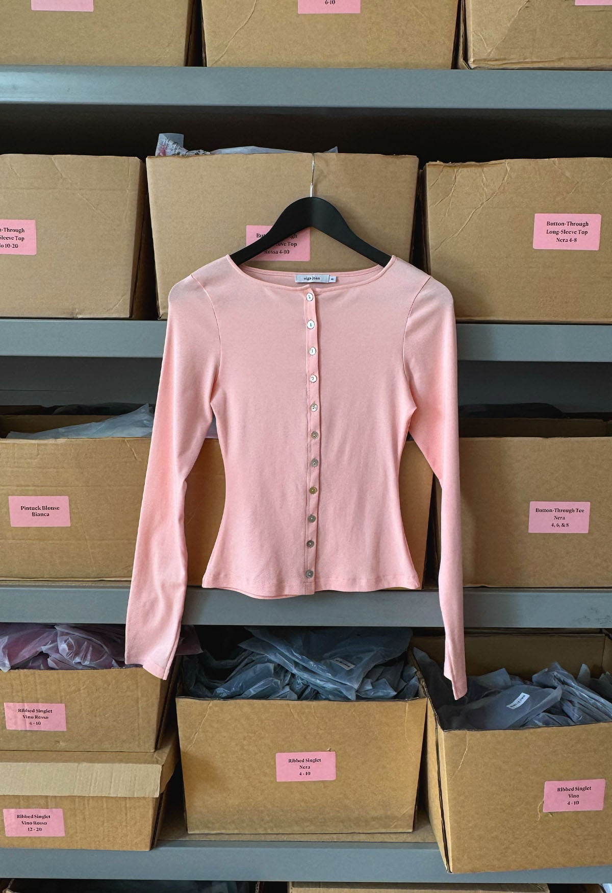 Button-Through Long Sleeve Top Petalo