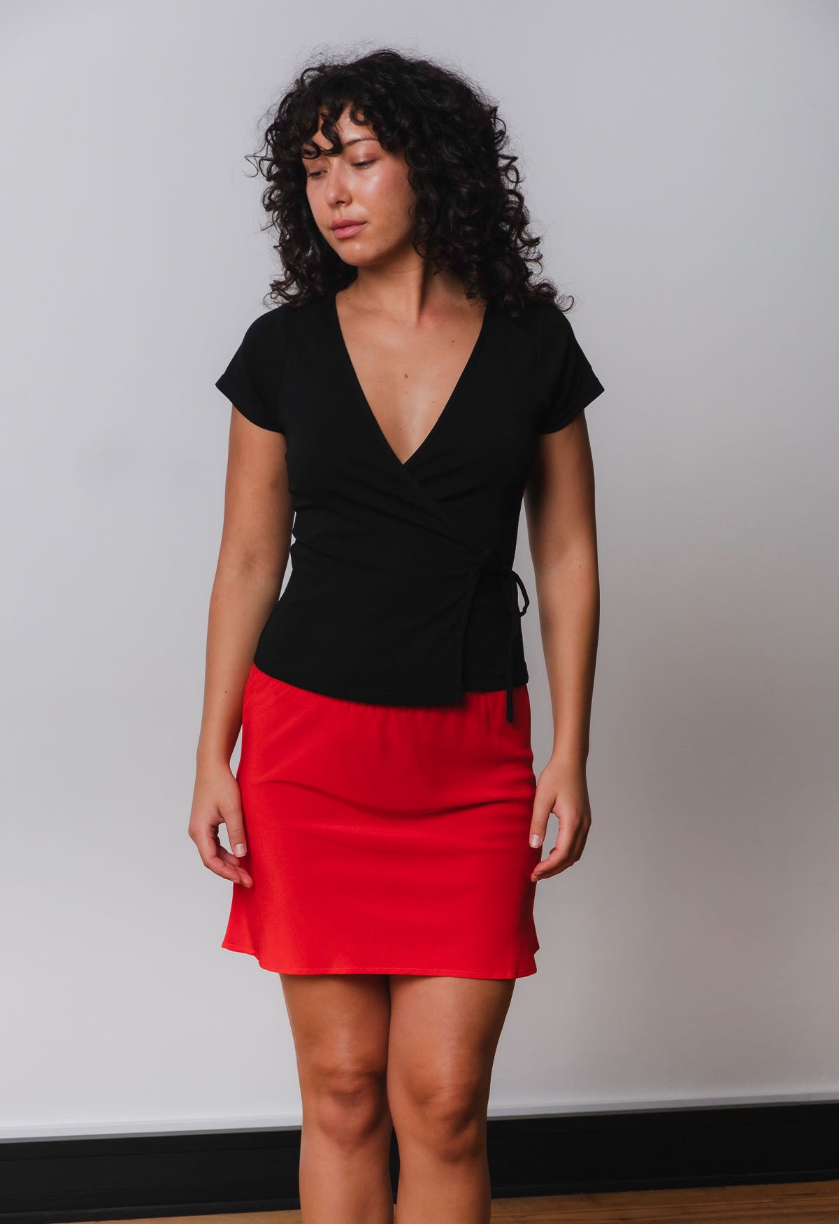 Cap-Sleeve Wrap Top Nera – Olga Joan