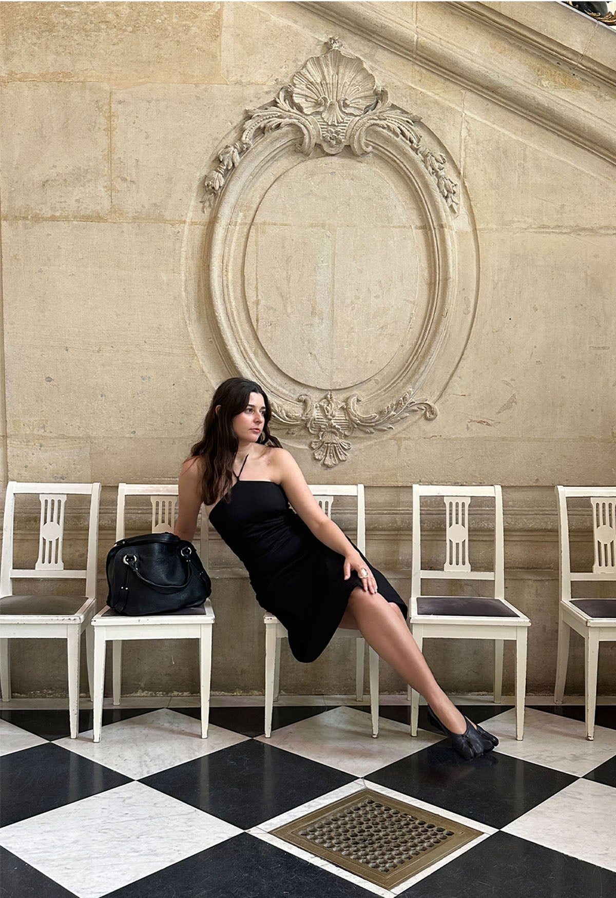 Chevron Seam Dress Nera