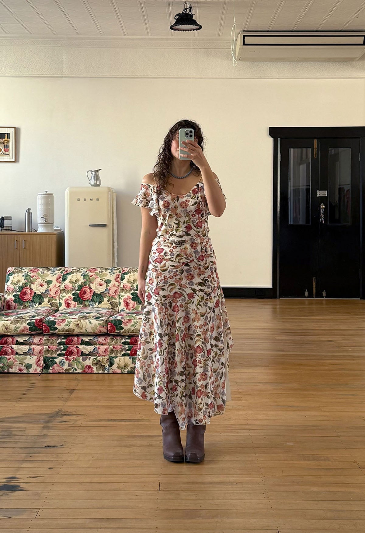 Rebecca is wearing a size 8