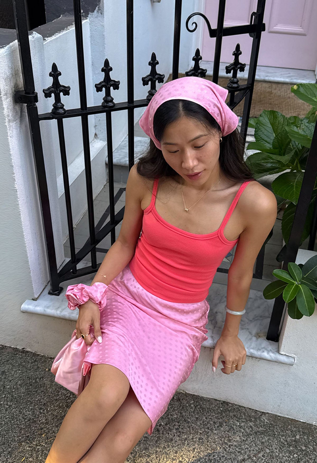 Headscarf Jacquard Rosa