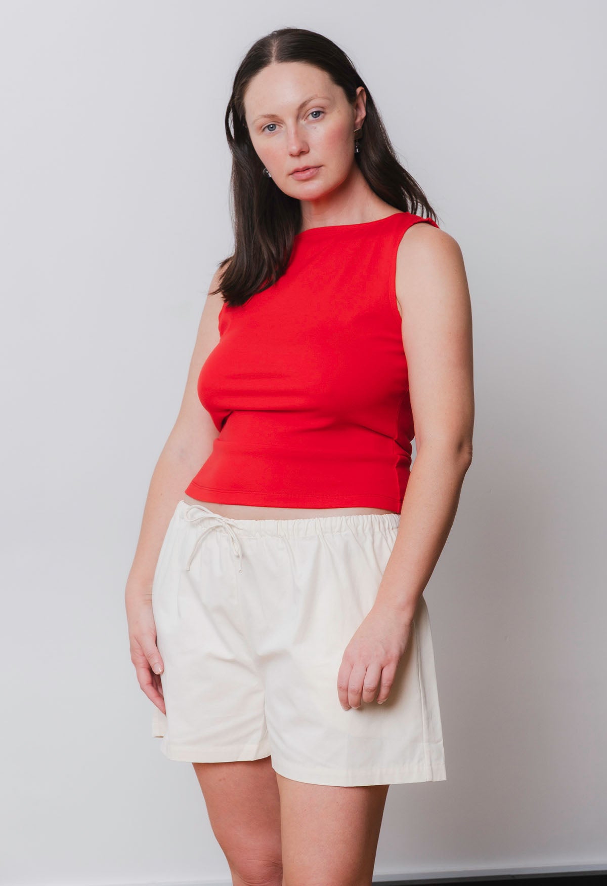 Mid-Rise Drawcord Short Bianca